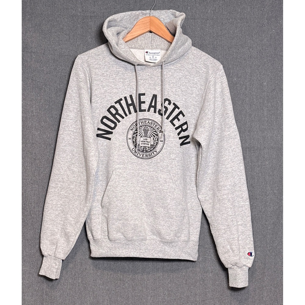 Champion Northeastern University Hoodie Gray Sweatshirt XS Authentic Athletic